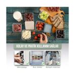 Mabeyn Kare Şekilli Mini Saklama Kabı Küçük Kapaklı Çok Renkli Pratik Amaçlı Kap Takımı Erzak Çerez Piknik Gıda Kabı Kahvaltılık Set (4) - 0 Siyah - Option-1