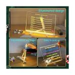 Mabeyn LED Işıklı Akrilik Yazı Tahtası – 20X20 cm Şeffaf Masaüstü Not Panosu, USB Bağlantılı, 7 Renkli Kalem ve Stand Dahil, Çocuklar Için Eğlenceli Yazı Tahtası, Masa Dekoratif Ledli Işık Panosu (20X30 Cm) - Option-1 - 0 - 3 Yaş - 001-Renkli