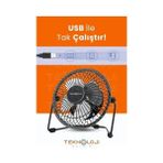 Mabeyn Masaüstü Fan Metal Vantilatör USB ile Çalışan Soğutucu Siyah - 001-Siyah