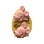 Mabeyn Mickey Mouse Şeklinde 2 Li Silikon Pasta ve Seker Hamuru Kalibi 5X3X1 cm - Option-1