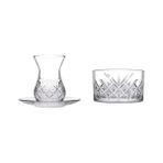 Mabeyn Paşabahçe Timeless Çay Tk Dam ve Timeless Çerezlik Kase, 4 Parça, Şeffaf, 255 cc - 1/100 Toz Ceviz