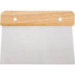 Mabeyn Paslanmaz Çelik Ahşap Saplı Hamur Pasta Börek Kek Şekillendirici Kesici Kazıyıcı Spatula, 14X10 cm - Kestane Akaju - Option-1