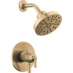 Mabeyn Saylor 17 Serisi Altın Duş Vanası Kiti, H2OKINETIC Duş Başlığı, Duş Sistemi, Duş Bataryası Seti, Duş Başlığı ve Kulp, Şampanya Bronz T17235-CZ (Valf Dahil Değildir) - 1 lt