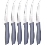 Mabeyn Sebze ve Meyve Bıçağı, Çelik, Gri, Lazer Kesim Tırtıklı Uç, 22 Cm, 6 Adet - Kestane Akaju - Option-1