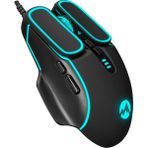 Mabeyn SG-G55 Xfora LED Işıklı Gökkuşağı Aydınlatmalı 7d Makro Tuşlu Siyah 7200 Dpı Oyuncu Mouse, Siyah
