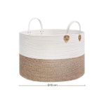 Mabeyn Songmıcs Pamuk Halat Sepeti, Tutma Saplı Pamuk Çamaşır Sepeti 100L, Oyuncak Elbise Battaniye Için, Kahverengi-Bej 55X55X35 cm - 1 kg