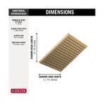Mabeyn - Tek Püskürtme Raincan Duş Başlığı, Altın Duş Başlığı, Yağmur Duş Başlığı, Kare Duş Başlığı, 2.5 Gpm Akış Hızı, Lumicoat Şampanya Bronz 52159-CZ-PR25 - 1 lt