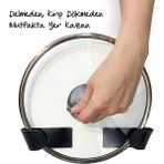 Mabeyn Tencere Kapağı Tutucu 3 Set (6 Parça) Kendinden Yapışkanlı, Pot Lid Holder - 0 Siyah - Option-1