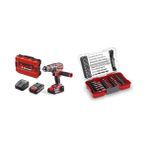 Mabeyn Tp-Cd 18/80 Li-I Bl (2X2,0AH), Akülü Darbeli Vidalama + Kombi ve Matkap Uç Seti 39 Parça, M-Box Kutu - Option-1