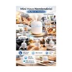 Mabeyn Ultra Sessiz Çalışan LED Gece Lambalı Mini Hava Nemlendirici, 220 ml Su Kapasiteli, 5 10 Saat Kesintisiz Su Püskürtme, USB Girişli, Kompakt Masaüstü Kullanım, 80 80 103 mm - Option-1