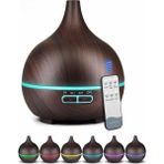 Mabeyn Uzaktan Kumandalı 550ML Aroma Difüzörü Ultrasonik Hava Nemlendirici Buhar Makinesi Rgb 7 Renk Led, Siyah - Option-1