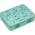 Mabeyn Vagonlife Bento 1300ML Lunchbox Tek Katlı 4 Bölmeli Abs Plastik Çocuk Sefer Tası Yemek Kutusu (Yeşil) - Kestane Akaju - Option-1