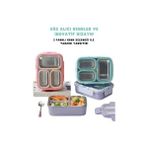 Mabeyn Vagonlife Bento 620ML Lunchbox Tek Katlı 3 Bölmeli Çelik Sefer Tası Yemek Kutusu (Turkuaz) - Kestane Akaju - Option-1
