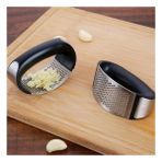 Mabeyn Yeni Sarımsak Ezici Paslanmaz Çelik Garlic Press, Sarımsak Ezme Aleti Aparatı (1 Adet) - Kestane Akaju - Option-1