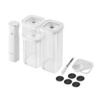 Mabeyn Zwıllıng Fresh & Save Cube Vakumlu Başlangıç Seti, Boyut S, 6 Parçalı Vakumlu Saklama Seti, 3 x Cube Kutuları S, Vakum Pompası, Ölçüm Kaşığı, Nfc Etiketleri Dahil - Ahşap - Beyaz