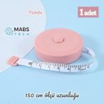 Mabs Tech 150 cm Tek Tuşla Otomatik Saran Soft Renk Plastik Mezura - 1 Adet Pudra Pembe - Toz Pembe