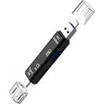 Mabs Tech 5 In 1 Çok Fonksiyonlu USB 2.0 Micro Sd Kart Okuyucu - Usb/micro Usb/type-C Çıkışlı, Otg Çevirici - Siyah