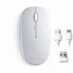Mac İpad Pc Tablet Uyumlu Mouse Şarjlı Batarya Sessiz Tıklama Usb Dongle Ve Kablo Dahil Gümüş