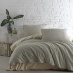Macas Home Athena Pamuklu Ipliği Boyalı Yıkamalı Battal Boy Nevresim Takımı 240*220 - Yeşil - 240 x 220 cm