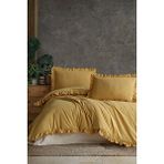 Macas Home Daphne %100 Pamuklu Fırfırlı Çift Kişilik Nevresim Takımı 200*220 Dphnckt Sarı