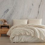 Macas Home Freya Khaki %100 Pamuklu Yıkamalı Vintage Çift Kişilik Nevresim Takımı 200*220 Frykhckt - 200 x 220 cm - Krem - Haki