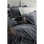 Macas Home Graphite %100 Pamuklu Fırfırlı Tek Kişilik Nevresim Takımı 160*220 Grphttkt antrasit