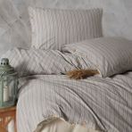 Macas Home Helios %100 Pamuklu Ipliği Boyalı Yıkamalı Battal Boy Nevresim Takımı 240*220 - Bej - Gri - 240 x 220 cm