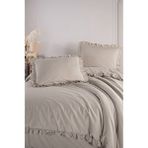 Macas Home Hemera %100 Pamuklu Fırfırlı Vintage Tek Kişilik Nevresim Takımı 160*220 Taş Rengi