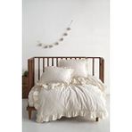 Macas Home Pure Natural Bebe %100 Pamuk Fırfırlı Yıkamalı Nevresim Takımı 100*150 BEJ