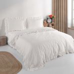 Macas Home Soft Cotton Daisy %100 Pamuklu Çift Kişilik Nevresim Takımı F1 - Beyaz