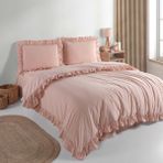 Macas Home Soft Cotton Sheri %100 Pamuklu Çift Kişilik Nevresim Takımı F1 - Somon