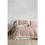 Macas Home Soil Cherry 100 Pamuklu Firfirli Ipligi Boyali Cift Kisilik Nevresim Takimi 200*220