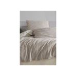 Macas Home Tezza Krem Renkli Çift Kişilik Nevresim Takımı 200*220 Pamuklu İpliği Boyalı Düz Desen - 200 x 220 cm