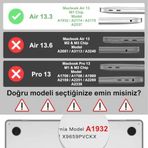 Macbook Air 13.3 Inç 2018-2022 Arası M1 Çip Ile Uyumlu Şeffaf Dayanıklı Koruyucu Kılıf, İnce Kabuk Koruma Sert Kapak A1932 A2174 A2179 A2337 (Şeffaf)