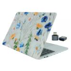 Macbook Air 13 İnç Kılıf M1 A2337 A2179 A1932 Sert Kapak Çiçek Desenli İnce Hafif Koruma