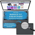 MacBook Air 13 Inç Kılıf Touch Id Uyumlu M1/ıntel Sert Kapak Tpu Lazer Baskılı Mermer Desen Ince Hafif Koruma A2337 A2179 A1932 Siyah