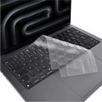 Macbook Air 13 Inç M1 A2337 / A2179 Uyumlu Türkçe Q Silikon Klavye Koruyucu - Şeffaf