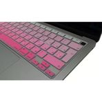 Macbook Air 13 Inç Rusça Klavye Koruyucu – Iso Avrupa (Ters L Enter) – İnce Silikon – A1932 A2179 A2337 (M1) Pembe
