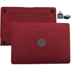 Macbook Air 13 Kılıf Simli Parlak Kaplama Sert Hard Tpu Taban İnce Hafif Çizilme Koruma M1 A2337 A2179 A1932 Uyumlu Bordo