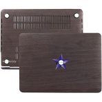Macbook Air 13 M1 Uyumlu Sert Kapak Kılıf Ahşap Desen Id A1932 A2179 A2337 Siyah