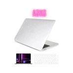 Macbook Air 2024 13.6 Inç M3 Çip A3113 Tam Uyumlu Alt Üst Kılıf Klavye Kılıfı Ekran Koruyucu Film Simli