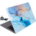 Macbook Air Kılıf 13.6 İnç M2 M3 M4 Uyumlu A2681 A3113 A3240 Mermer Desenli Sert Kapak Koruyucu Kabuk İnce Hafif Tpu Baskılı Tasarım Usb-C To Usb Adaptör Hediyeli