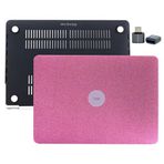 MacBook Air Kılıf 13.6 İnç M2 M3 M4 Uyumlu Premium Simli Kaplama TPU Sert Koruma İnce Hafif Parlak Yüzey Glitter Hardcase Darbe Önleyici Tasarım USB C Adaptör Hediyeli Açık Pembe