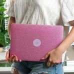 Macbook Air Kılıf 13.6 İnç M2 M3 M4 Uyumlu Simli Kaplama Tpu Sert Koruma İnce Hafif Parlak Yüzey Glitter Hardcase Darbe Önleyici Tasarım Usb C Adaptör Hediyeli Pembe