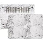 Macbook Air M1 Kılıf 13 Inç A1932 A2179 A2337 Uyumlu Tpu Sert Kapak Deri Kaplama Beyaz Mermer Desenli Hard | 360° Koruma