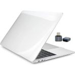 MacBook Air M1 Kılıf 13 Inç Sert Şeffaf Hardcase – A2337 / A2179 / A1932 Uyumlu Kristal Parlak Çizilmez + USB Adaptör Şeffaf