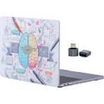 MacBook Air M1 Kılıfı 13.3 Inç A2337 A2179 A1932 Uyumlu Sol Beyin Sağ Beyin Desenli Sert Kapak Koruyucu Kılıf Eğitim Sanat Bilim Temalı Uv Baskılı Hard Case Beyaz