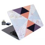 Macbook Air Sert Kapak Kilif 13 Inc M5 M2 M3 M4 Geometrik Desenli Ince Tpu Lazer Baski