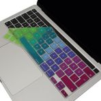 MacBook Klavye Koruyucu Kılıf Türkçe Q Uk-Ters L- Enter Tipi Touchbar Pro 13INÇ M1,m2 A2251,A2289,A2338 -Pro 16 Inç A2141 Uyumlu, Ultra Ince Klavye Filmi Pembe Yeşil - Altın