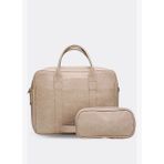 Macbook Organizer Laptop Evrak Çantası 13" & 14" Inç Crazy Bej